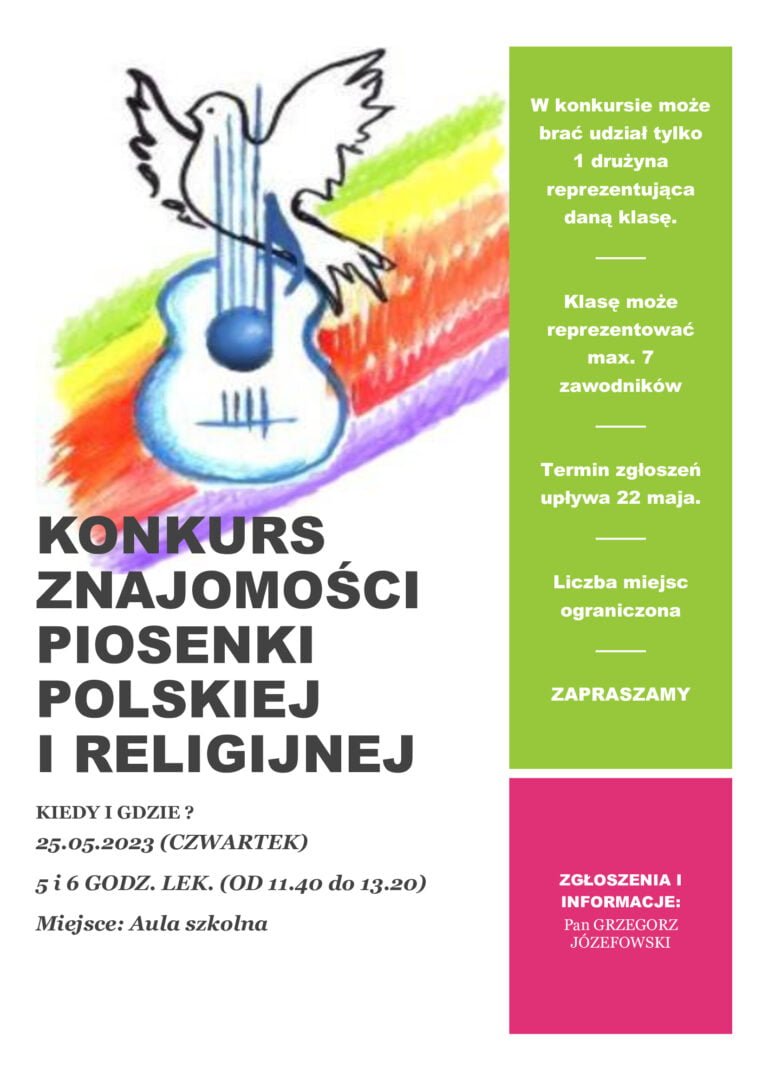 Konkurs znajomości piosenki polskiej i religijnej