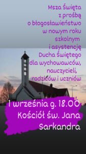 Msza Św. z okazji rozpoczęcia nowego roku szkolnego