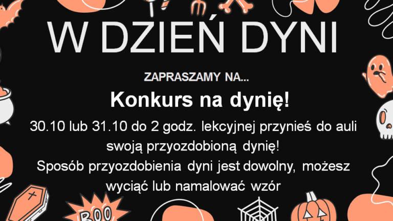 Dzień Strasznej Dyni - Samorząd Uczniowski zaprasza